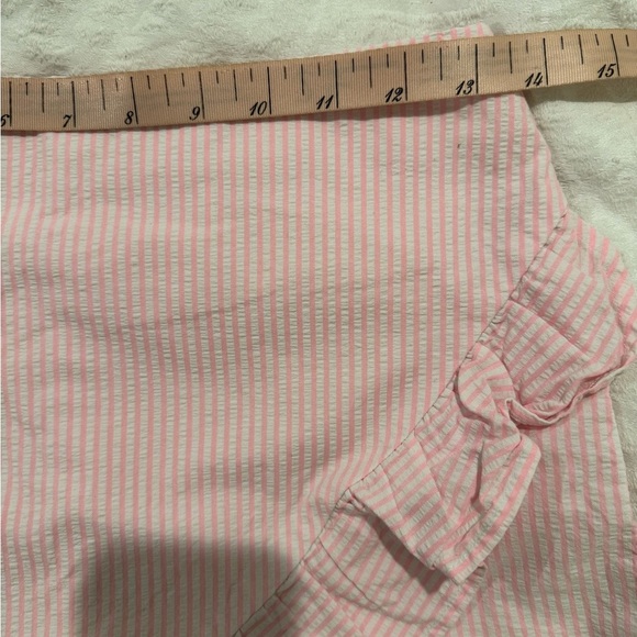 Lilly Pulitzer Faye skort Pink and White Striped ruffle hem - Picture 3 of 6